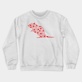 Gerbil shapped hearts Crewneck Sweatshirt